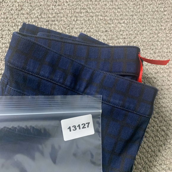 SPANX Sara Blakely Womens Leggings Size Medium Blue Checkered Skinny Pull On - Picture 12 of 12